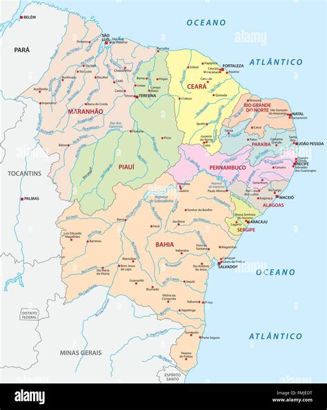 map of the northeast region,brazil Stock Vector Image & Art - Alamy