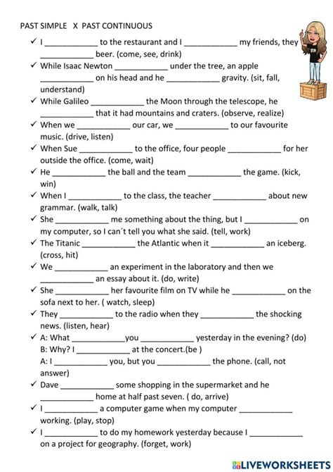Past Simple and Past Continuous Exercise for A2