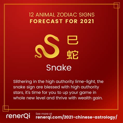 Great year for Snake Zodiac Sign Forecast in 2021 - RenerQi