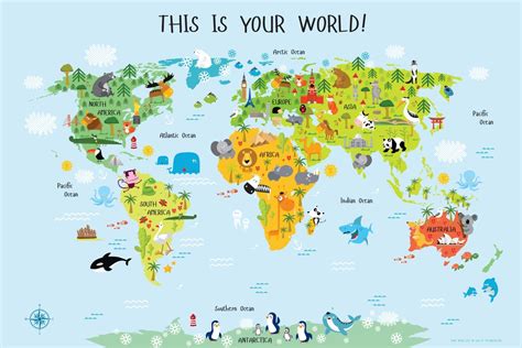 printable world map for kids incheonfair throughout for - pin on 11 ...