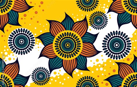 Ethnic abstract fabric. Seamless pattern in tribal, African wax print ...