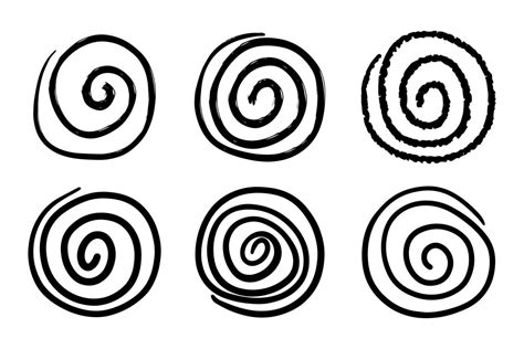 Set of swirling circles. Swirling grungy elements 21821300 Vector Art ...