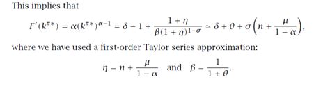 macroeconomics - What Taylor approximation is used in this equation ...