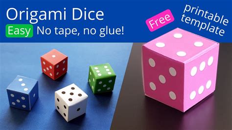 Origami Dice 🎲 How to make paper dice without tape or glue ⚂ Easy ...