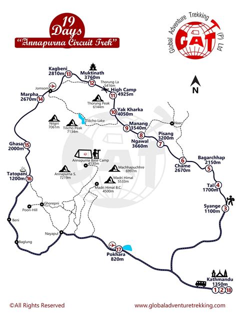 Annapurna Circuit Trek Map