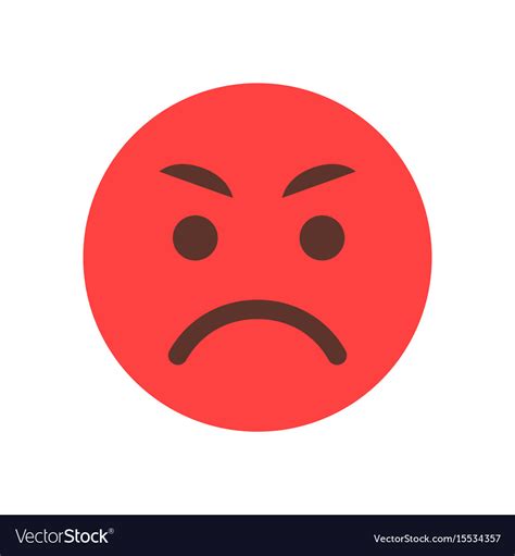 Red angry cartoon face emoji people emotion icon Vector Image