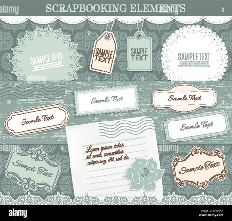 Scrapbooking elements, vector paper stickers. Design elements for ...