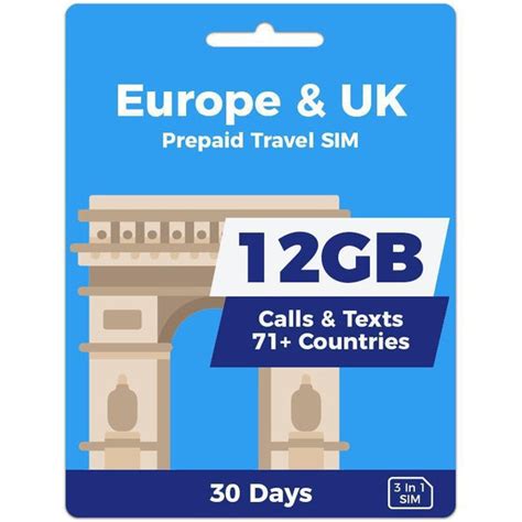 Europe SIM Card for Tourist | Valid for 30 Days | 12GB Data