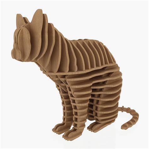 3D Jigsaw Puzzle Cat 1 3D Model - FlatPyramid