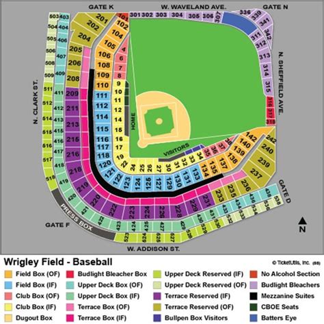 Fresh Wrigley Field Seating Chart with Seat Numbers - Seating Chart