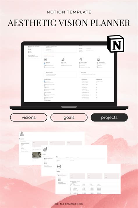 Notion | Vision board & Project planner (FREE) - Masilein's Ko-fi Shop ...