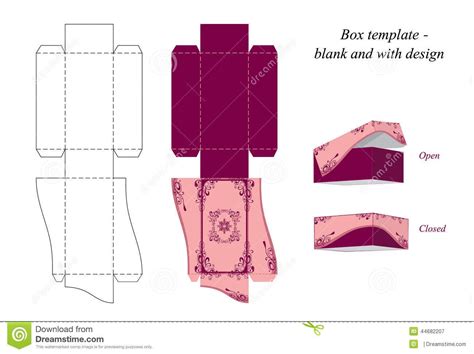 Interesting box template, blank and with design | Gift bag templates ...