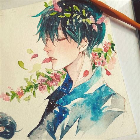 Watercolor Anime Art | liewmeileng