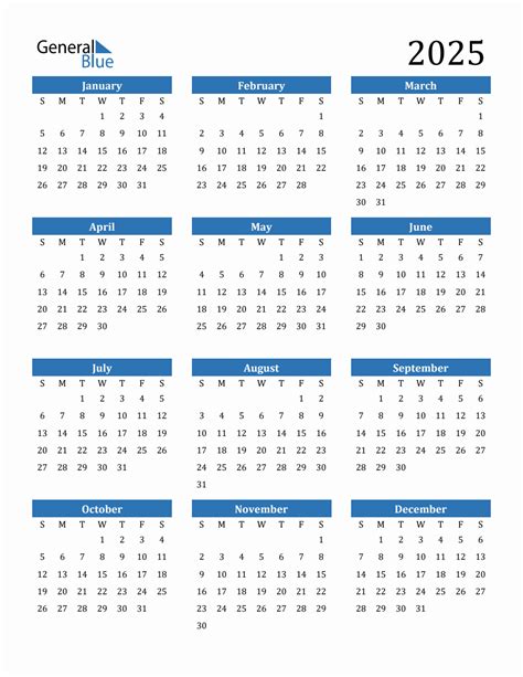 Free 2025 Calendars in PDF, Word, Excel