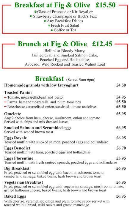 Fig & Olive Menu, Menu for Fig & Olive, Islington, London - Zomato UK