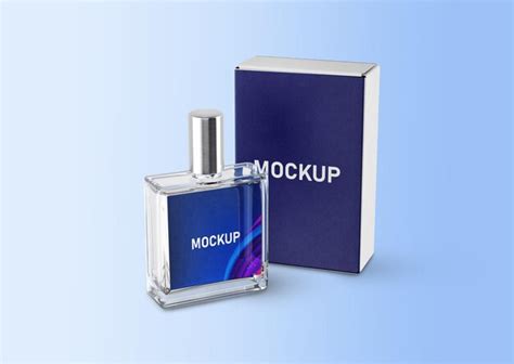 Premium PSD | Perfume bottle packaging mockup psd