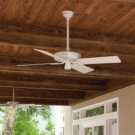 Hunter Original 52-in White Indoor/Outdoor Ceiling Fan (5-Blade) in the ...