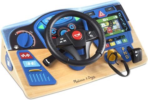 Melissa & Doug Vroom & Zoom Interactive Wooden Dashboard Steering Wheel ...