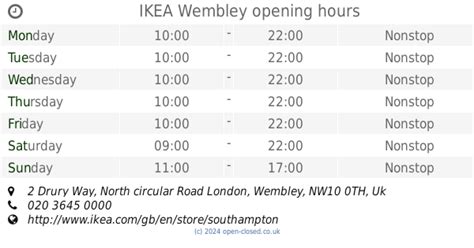 IKEA Wembley opening times, 2 Drury Way, North circular Road London