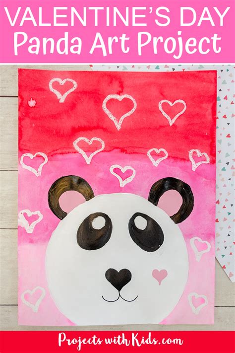 Adorable Panda Art Project for Valentine's Day - Projects with Kids