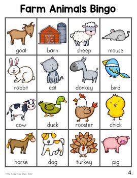 Farm Animals Bingo Game by The Kinder Kids | TPT