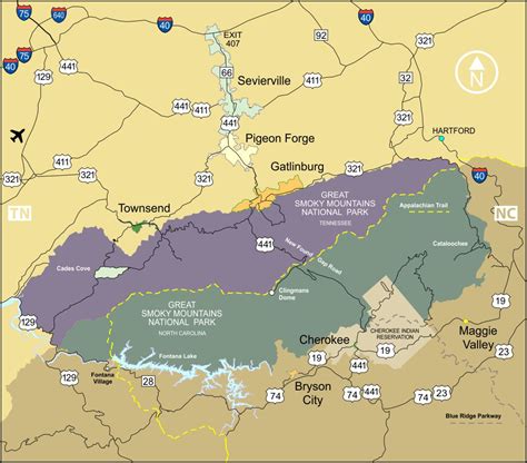 Traveling to the Smoky Mountains | Map