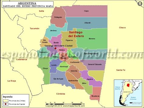 Mapa de Santiago del Estero | Santiago del estero argentina, Mapas ...