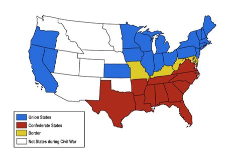 American Civil War States Map