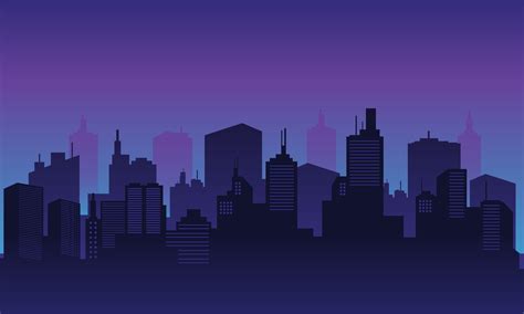 Night City Background with Many Building Graphic by cityvector91 ...