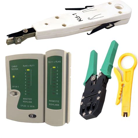 50M Cat5e Ethernet Network RJ45 Cable Tester Crimping Tool Kit Boots ...