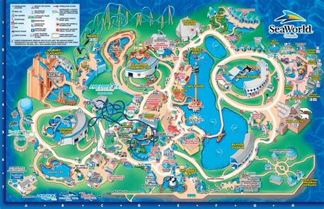 Seaworld Orlando Theme Park Map - Orlando Fl • Mappery | Aquariums ...