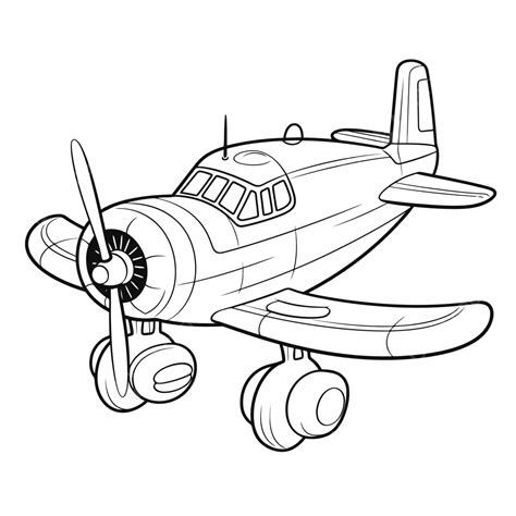 Drawing A Airplane Coloring Page Outline Sketch Vector, Airplane ...