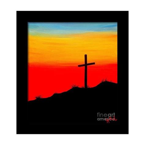 Sunset Cross Framed Print by JoNeL Art | Sunset canvas painting, Diy ...