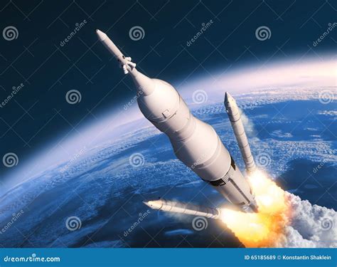 Space Launch System Solid Rocket Boosters Separation Stock Illustration ...