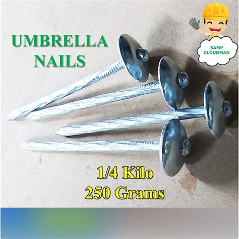 Umbrella Nails 2-1/2" Roofing Nail 1/4 Kilo Pako ng Yero Twisted Nails ...