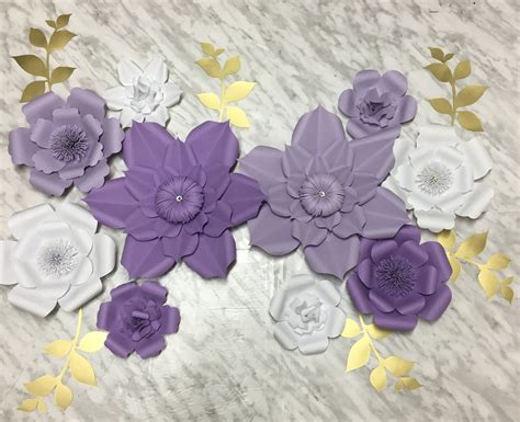 Purple Paper Flowers for Nursery - Set of 10 flowers - baby shower ...