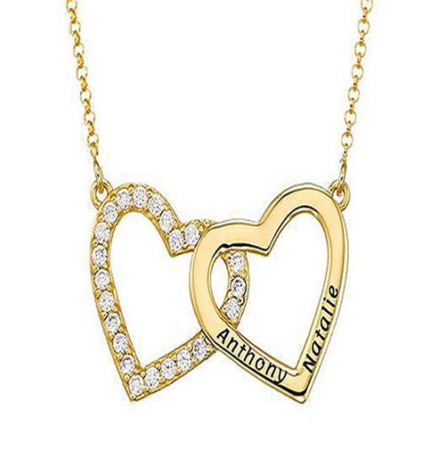 My Name Necklace’s Engraved Double Heart Necklace