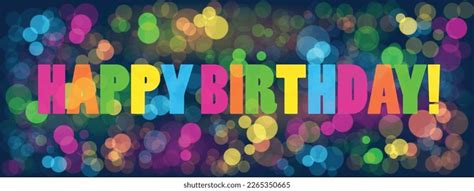 Happy Birthday Colorful Banner On Bokeh Stock Vector (Royalty Free ...