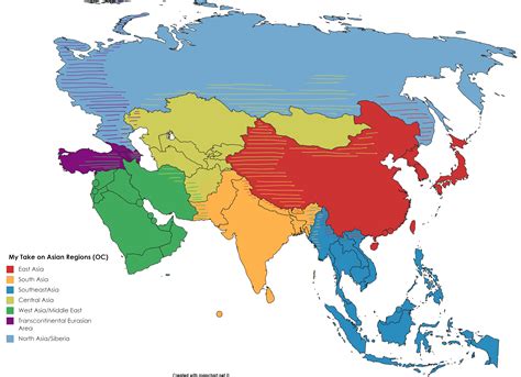 My Take On Asian Regions (OC) [4800 x 3475] : r/MapPorn