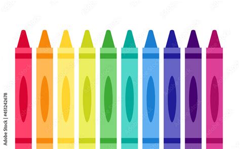 Crayons rainbow icon set. Clipart image isolated on white background ...