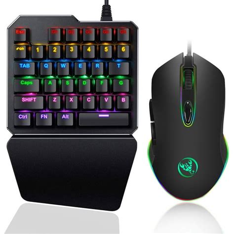 Gaming Keyboard and Mouse Combo,One-handed Blue Switch Mechanical ...