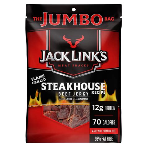 Jack Link's Beef Jerky, Flame Grilled Steakhouse, 5.85oz - Walmart.com ...