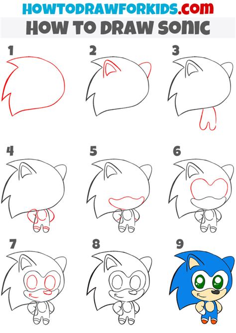 How To Draw Sonic Easy Drawing Tutorial For Kids – Theme Route