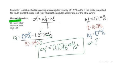 Using Kinematic Equations to Solve for an Unknown Angular Acceleration ...