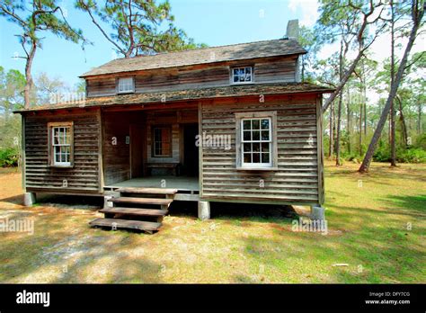 An old wooden original house from the 1700s in old Florida, USA Stock ...