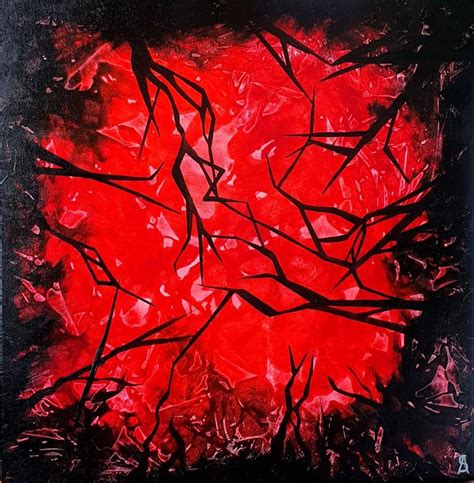 Disintegration ( red black abstract canvas acrylic ) Painting by Sabina ...