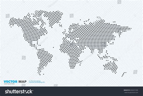 Vector World Map Template Round Spots Stock Vector (Royalty Free) 636321326