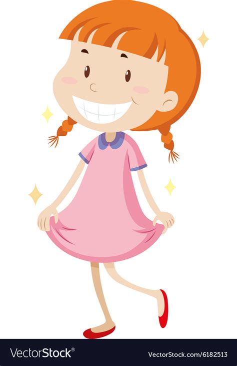 Little girl wearing clean clothes Royalty Free Vector Image