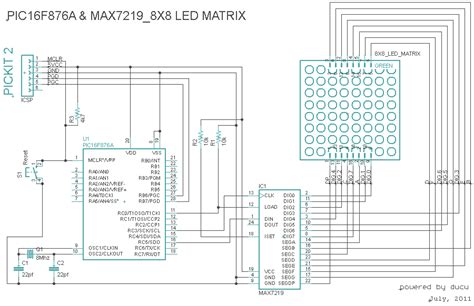 8x8 Led Matrix Schematic