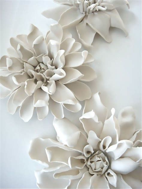 Artful ceramic wall decoration: flowers with intricately | Flower wall ...